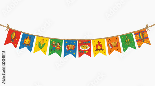 Colorful bunting flags adds charm to the festive spirit, perfect for celebrations and joyful events, perfect for party design.