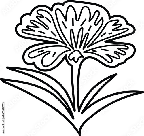Bold Floral Silhouette Vector, Black Flower Shape Illustration