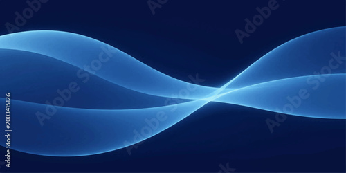 Abstract, flowing lines of luminous blue gracefully dance against a dark background, evoking a sense of ethereal movement and tranquility.