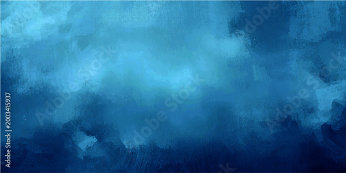 Vector Abstract blue watercolor painting with swirling colors, blending and soft shapes resembling water or sky.