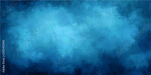 Vector Abstract blue gradient background with painterly cloud texture and wispy strokes creating atmospheric dreamy effect for artistic usage.