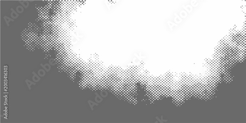 Vector Abstract cloud formations in shades of grey with stippling creating a surreal atmospheric effect. 
