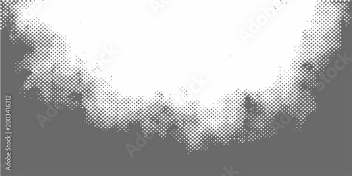 Vector Abstract gray and white halftone effect graphic background design with textured pattern featuring artistic cloudy backdrop design.
