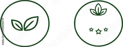 Organic Product Label Templates - Sustainable Green Badge and Quality Seal Vector Icons for Eco Friendly Packaging Branding