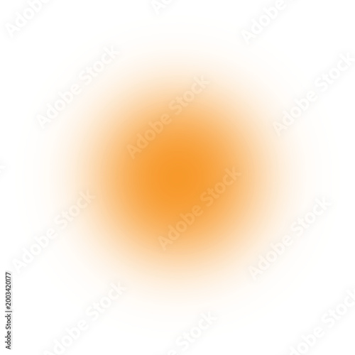 Orange blur circle overlay for photography and editing. Isolated red blurred ball on transparent background PNG