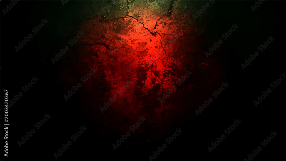 Αυτοκόλλητο Vector The ominous darkness against a textured red grunge wall