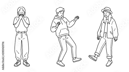 Children exhibiting surprise and adventure with playful interactions.