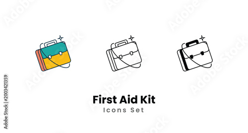 First Aid Kit icons vector set stock illustration