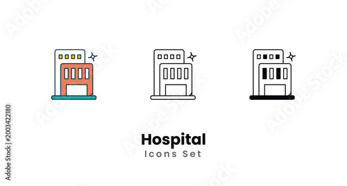 Hospital icons vector set stock illustration