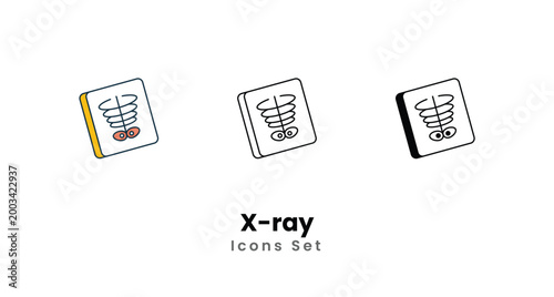 X-ray icons vector set stock illustration