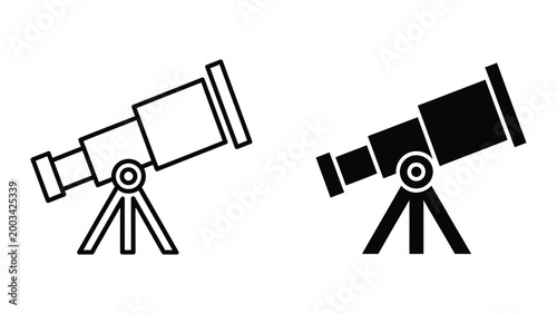 Two telescopes on tripod stands illustration