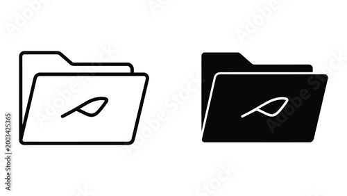 Photography Minimal folder icons with slack logo in light and dark versions