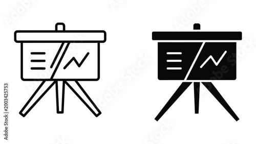 Flip chart with graph and text comparison illustration