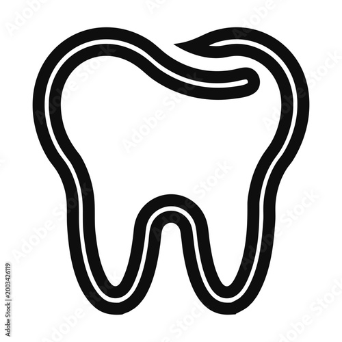 A 3d vector tooth icon logo design with a water drop symbol and snake sign illustration on a white art background