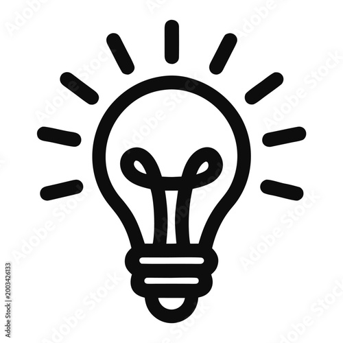 A hand holding a bright light bulb vector icon represents a creative business idea and innovative energy solution powered by inspiration and modern technology