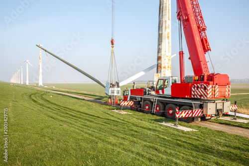 Demolition of Old Rusty Wind Turbines in Espel