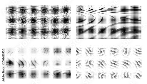 Abstract textured patterns with organic, flowing lines and geometric shapes.