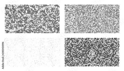 Abstract digital noise patterns with varying textures and densities
