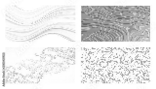 Abstract monochrome patterns and textures, representing data or organic forms.
