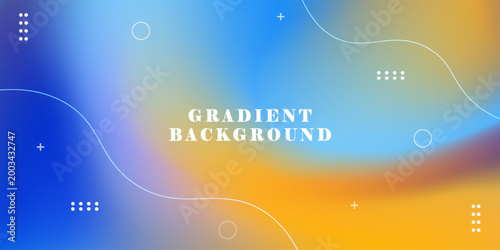 Abstract blue and yellow gradient background with geometric shapes. EPS10