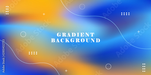Abstract blue and yellow gradient background with geometric shapes. EPS10
