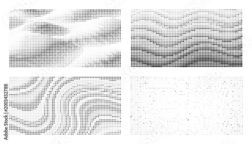 Abstract monochrome textures and patterns, evoking natural elements like sand dunes and wood grain.