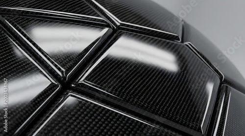 Close-up of carbon fiber texture with glossy finish