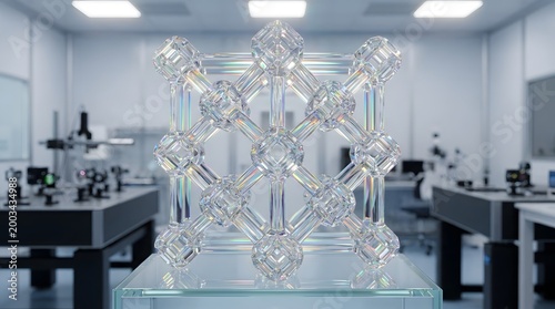 Crystal lattice structure model in laboratory setting