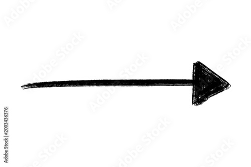 Foto Black hand drawn thin straight arrow
