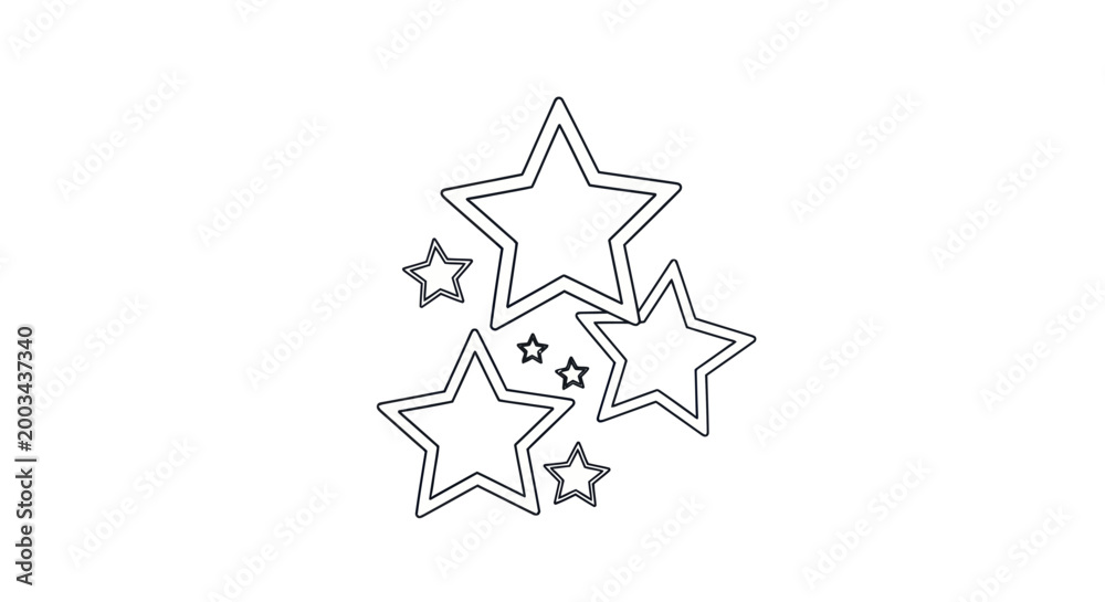 Obraz premium Star shapes in outline on white
