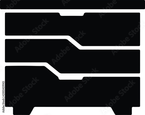 Silhouette vector dresser icon featuring a modern minimalist furniture design