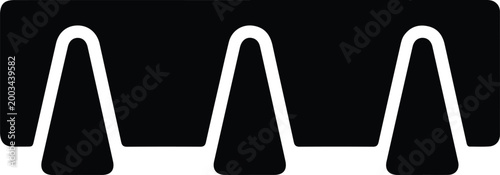 Silhouette vector geometric pattern with repeating triangular shapes abstract design