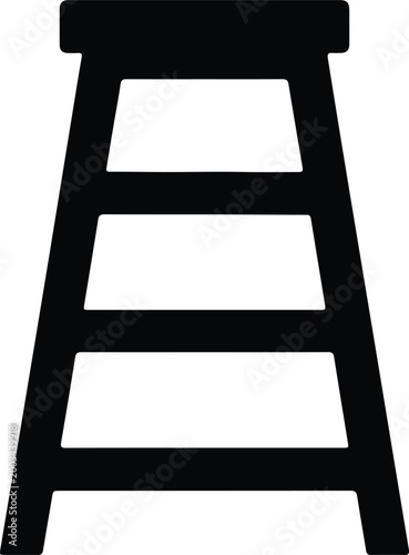 Silhouette vector ladder icon for construction and home improvement project design