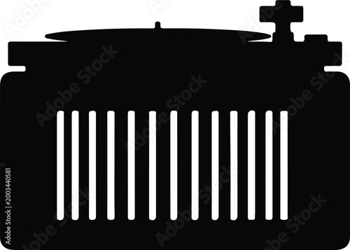 Silhouette vector of a classic vintage radio listening music design