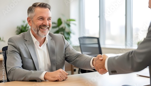 directeur serre la main d'un équipier