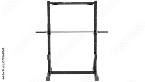 3d rendering squat rack with bar