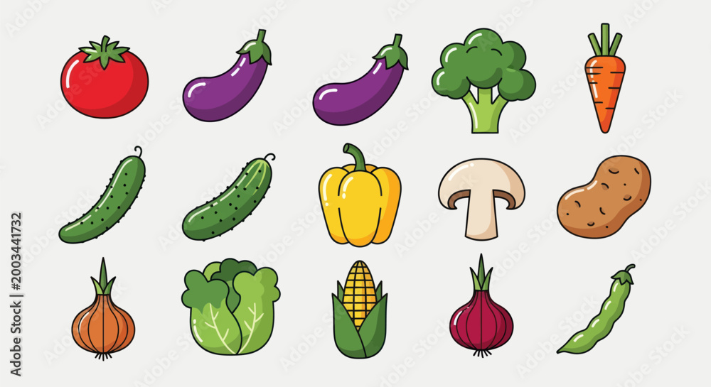 Fototapeta premium Vegetable collection illustration