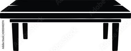 Silhouette vector of a simple wooden table for interior design