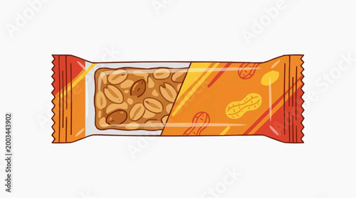 A close-up of a Peanut snack bar in a shiny, inviting wrapper, perfectly captures the enticing essence of a delicious and nourishing treat.