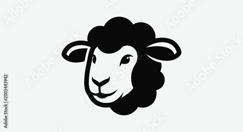 Black sheep head graphic illustration