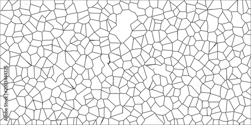 Intricate polygonal cell network vector art with varied black outlines on a white background, perfect for scientific or abstract design applications