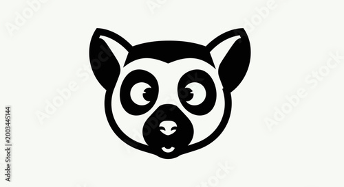 Cartoon lemur head illustration