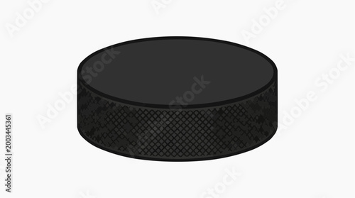 A solitary hockey puck rests, a stark emblem of the intense sport it is part of, evoking both competition and the thrill of the game.