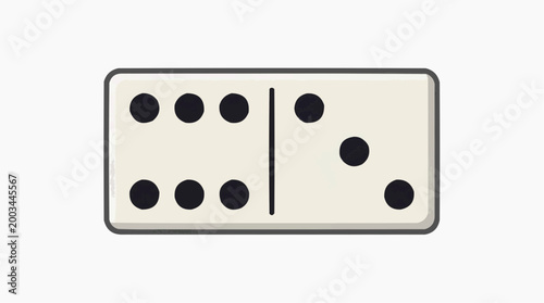 A solitary domino tile, meticulously depicted with its distinctive dots, representing a blend of game and mathematical structure.