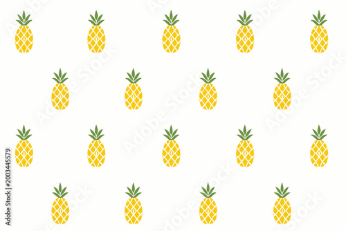 Pineapple Fresh Fruit Tropical Pineapples Seamless Background Food Background Summer Sweet Fruits Print Vector Print Pattern