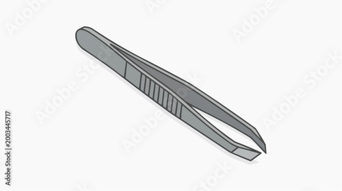 Precision grooming tweezers, expertly rendered in a clean, modern aesthetic. Capturing the essence of practicality, minimalism, and cosmetic care. 