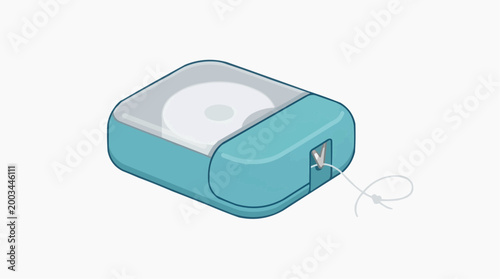 A detailed illustration of a minty-fresh floss container against a neutral backdrop, promoting oral hygiene.