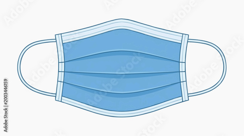 A single, pristine surgical mask, rendered in a crisp, clean illustration, represents safety, hygiene, and the need for health measures in our modern world.