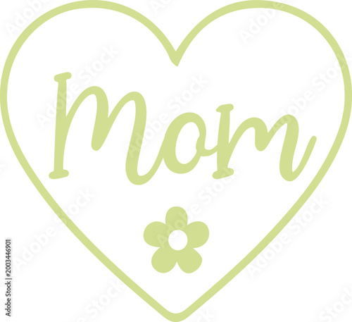 Mom typography clip art design on plain white transparent isolated background for sign, card, shirt, hoodie, sweatshirt, apparel, tag, mug, icon, poster or badge