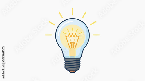 A shining light bulb illuminating a brilliant idea, symbolizing innovation, creativity, and the spark of insight in a graphic presentation.